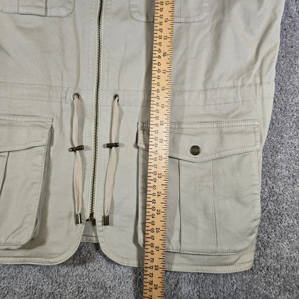 Guide Series GS Explorer Traveler Vest Mens XL Beige Plaid Lined Utility Pockets
